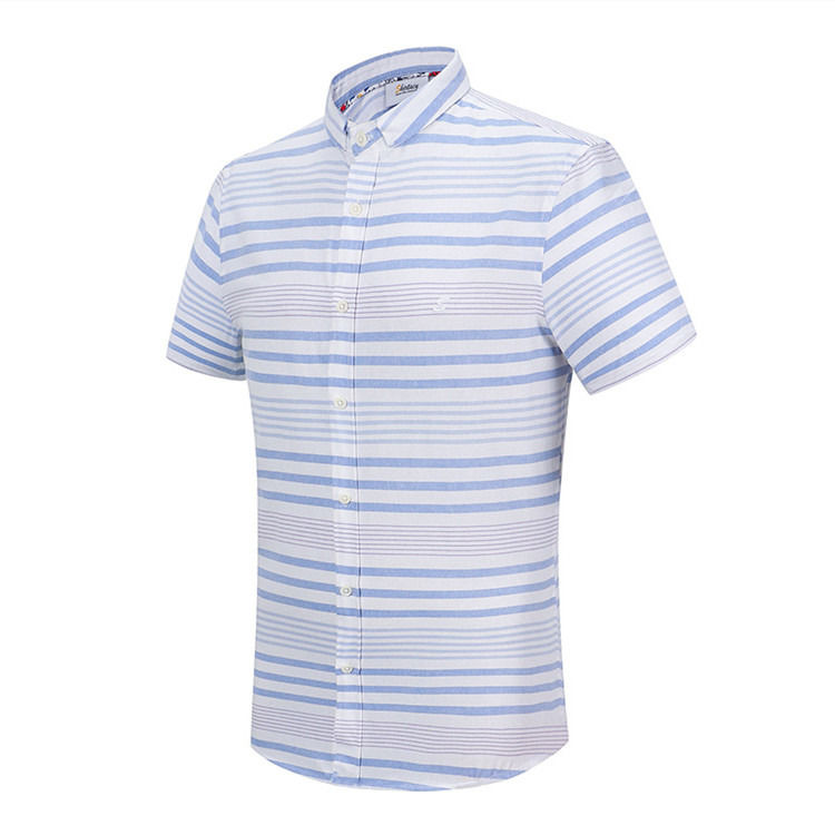 Anti-pilling Custom Logo Button Up Short Sleeve 100% Cotton Kids Shirt Boys Shirt
