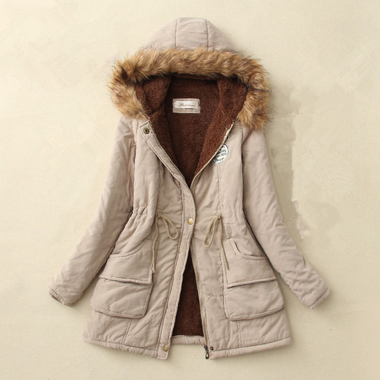Thick winter jacket women winter jacket parka jacket with fur warm collar lining thick woolen jacket
