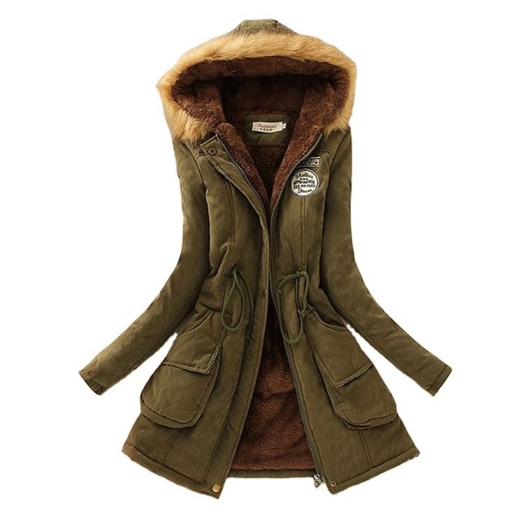 Thick winter jacket women winter jacket parka jacket with fur warm collar lining thick woolen jacket