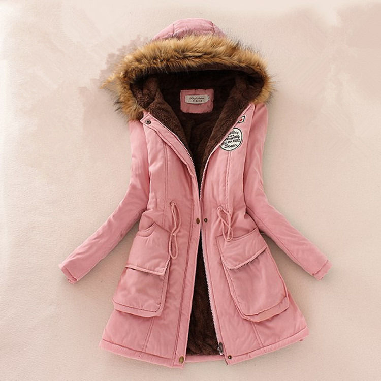 Thick winter jacket women winter jacket parka jacket with fur warm collar lining thick woolen jacket