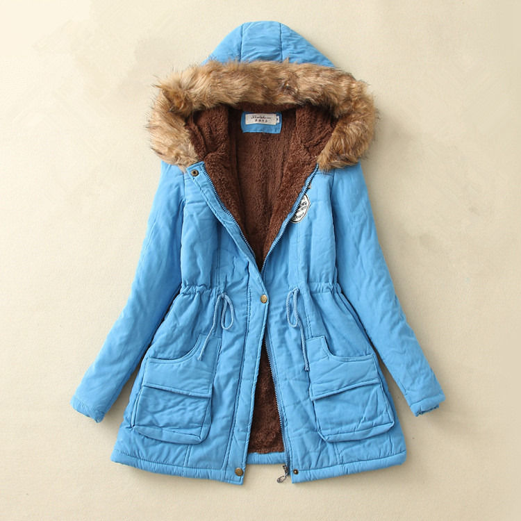 Thick winter jacket women winter jacket parka jacket with fur warm collar lining thick woolen jacket