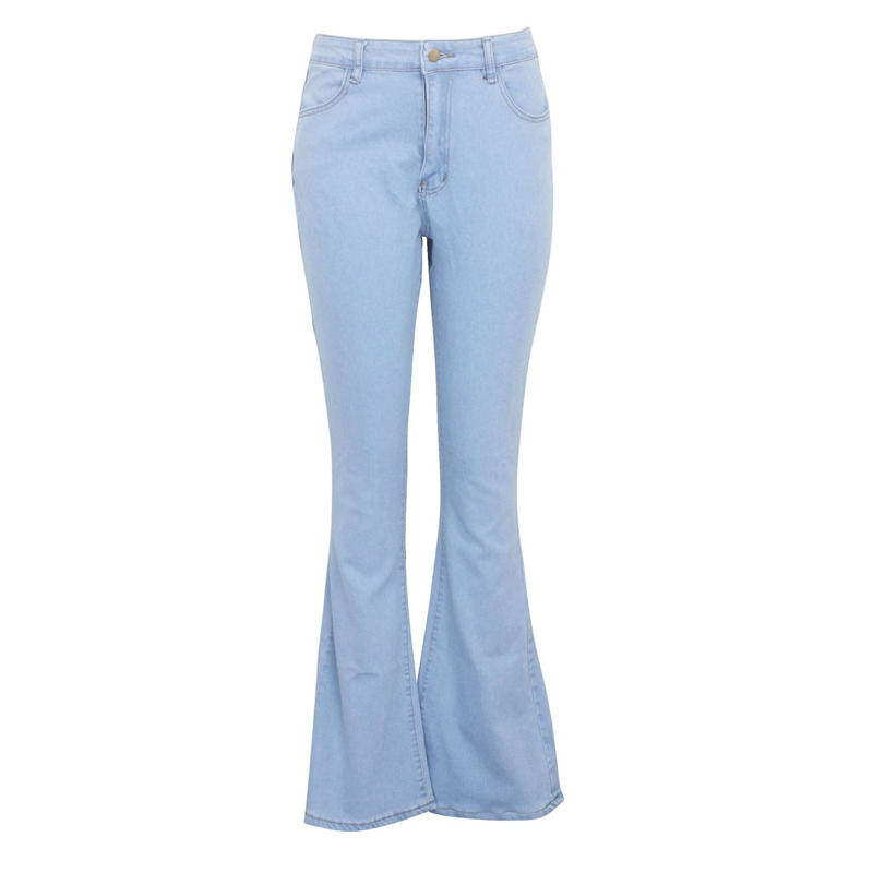 Color Fade Proof Good quality patchwork hip star jeans stitching stretch flared pants women jeans long