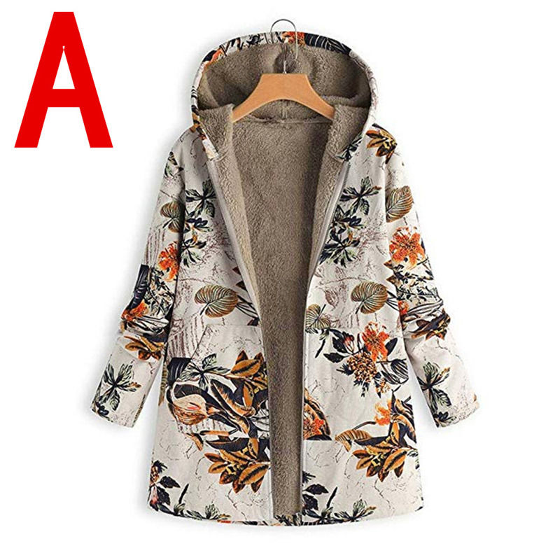 Waterproof ready to ship cotton and printed warm hoodie fleece canvas women coat winter jacket