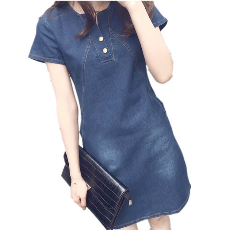 Factory direct women casual dresses anti-static plus size denim dresses