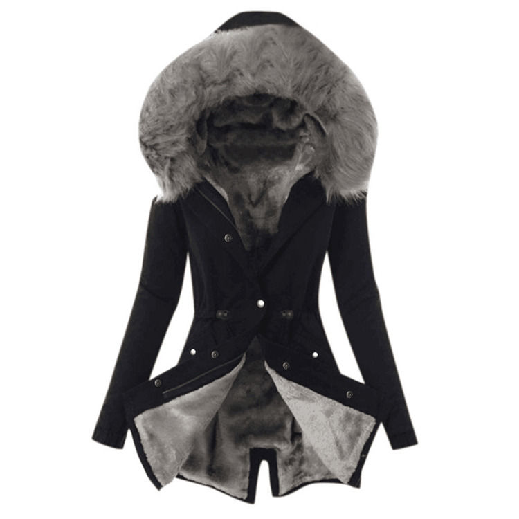 Waterproof 2020 women coat for outwear warm fur collar fleece women jackets cotton hooded coat