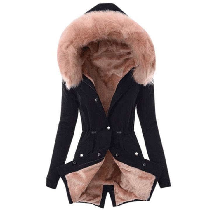 Waterproof 2020 women coat for outwear warm fur collar fleece women jackets cotton hooded coat
