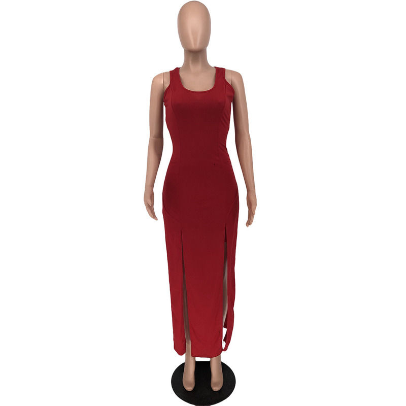2021 NEW Anti-Static Two Piece Set Elastic Split Tank Dress Summer Dress Shorts Sleeveless Casual Dress